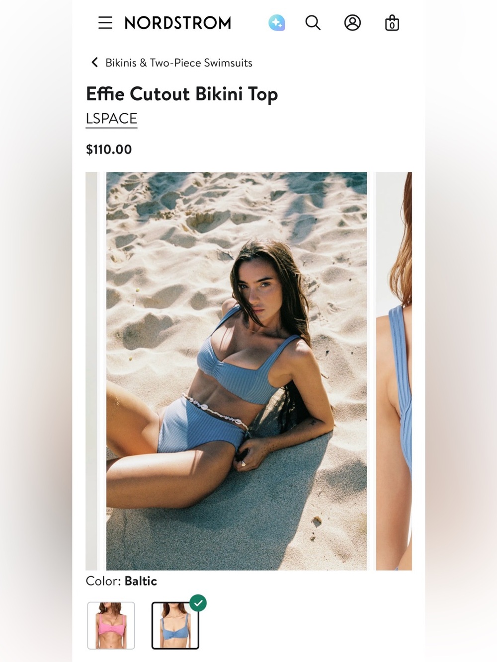 🪞🦋NWT L*Space Effie Bikini Top Blue MetallicXD 🦋🪞